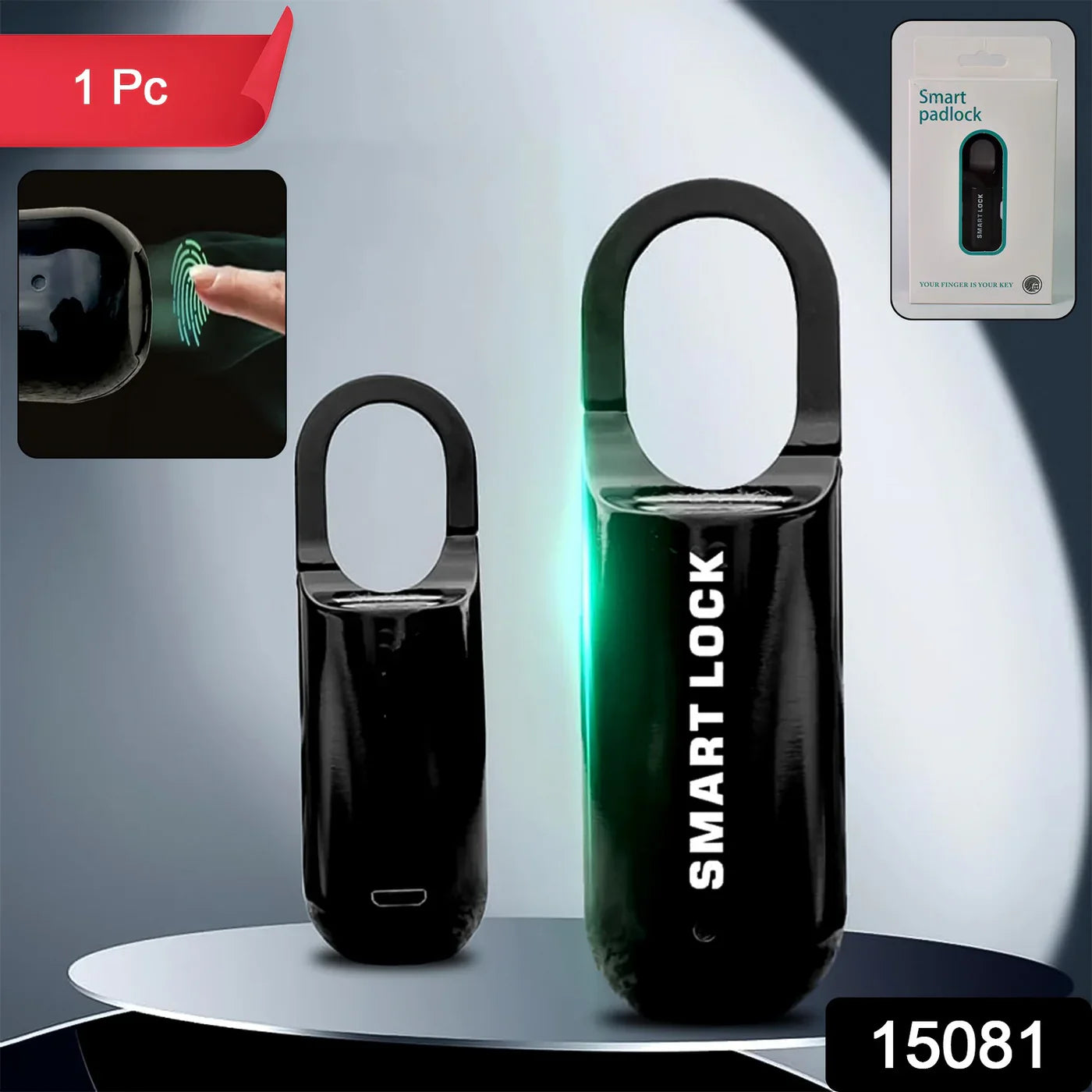 Smart Mini Biometrics Fingerprint Gym Padlock Bag Luggage Backpacks Lock