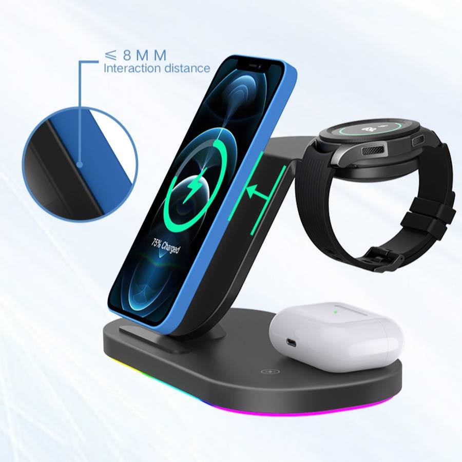 3 in 1 Colorful LED Wireless Charger