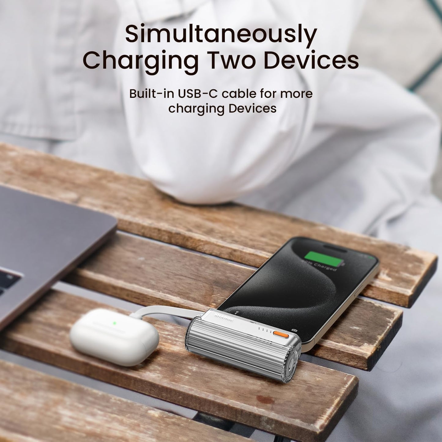 MINI FLOW S-CHARGE UNIQUE POWERBANK 5000 MAH🔥 SILVER