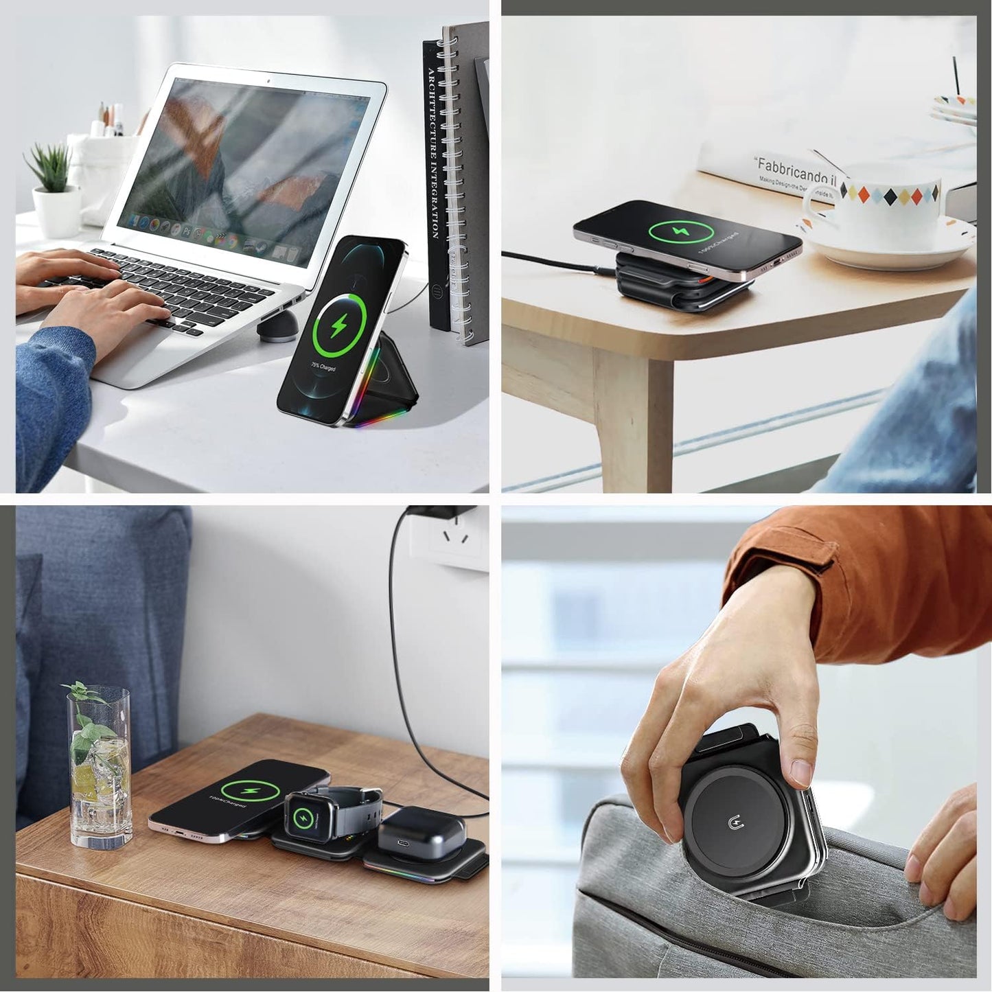 TriFold™ 3-in-1 Magnetic Wireless Charger Stand