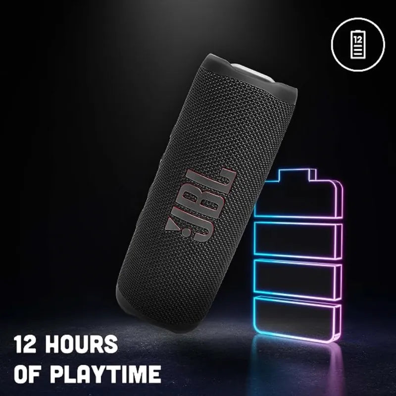 J,B,L Flip 6 Wireless 30W Portable Bluetooth Speaker Waterproof and Dustproof, Personalization App (Without Mic, Black)