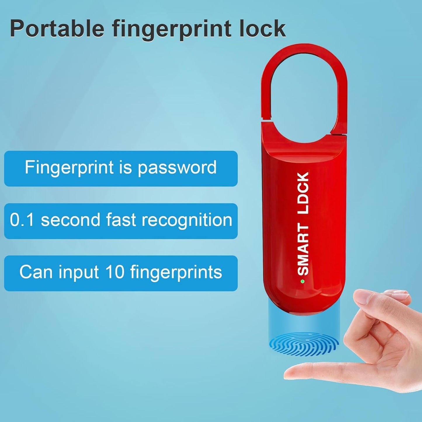 Smart Mini Biometrics Fingerprint Gym Padlock Bag Luggage Backpacks Lock